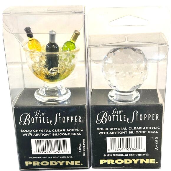 Acrylic Prodyne Gem Bottle Stoppers Ice Bucket & Faceted Prism-Set of 2 - Picture 4 of 10